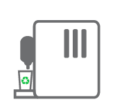 Recycle Beker onder Koffie Machine